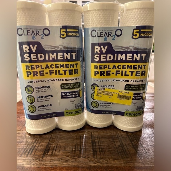 (4)‎ Clear2O CPP1002 RV Sediment Replacement Pre-Filter New Sealed - Picture 1 of 3